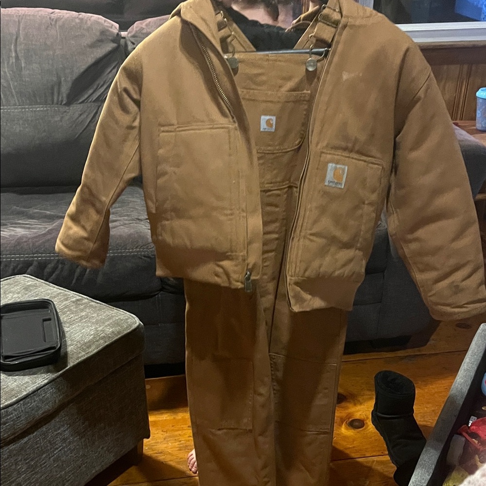 Carhartt Tan Jacket and Overalls Set
